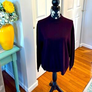 Brooks Brothers Women’s Extra Fine Italian Merino Wool Purple Sz L High Neck